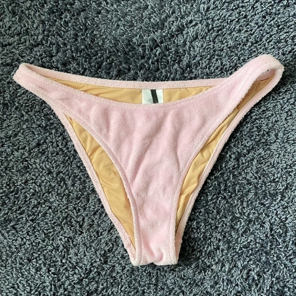 𝅺j Crew Terry Cloth Bikini Bottom Pink size Small - Picture 1 of 4